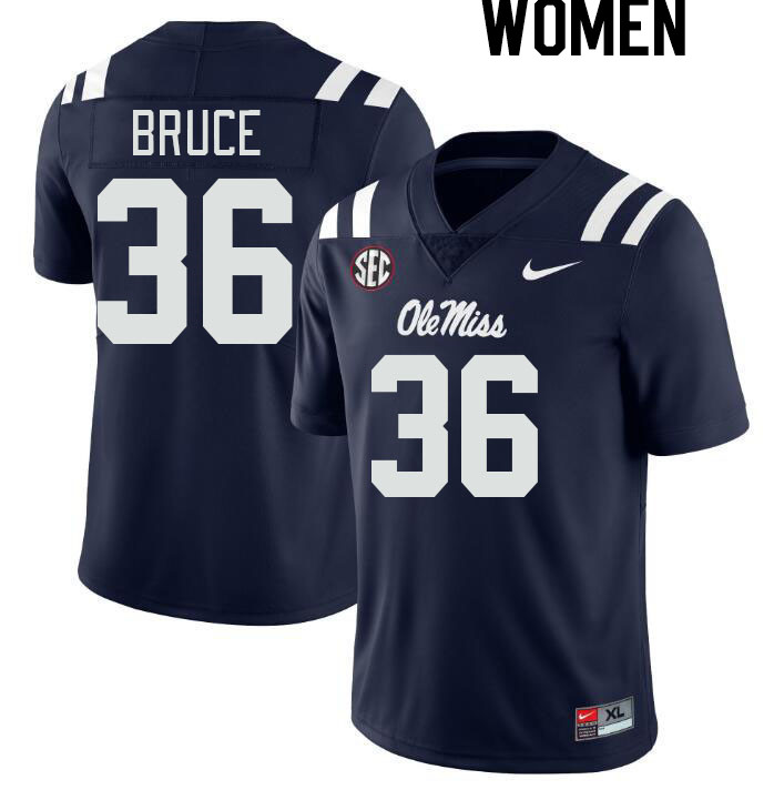 Women #36 Zamari Bruce Ole Miss Rebels College Football Jerseys Stitched-Navy